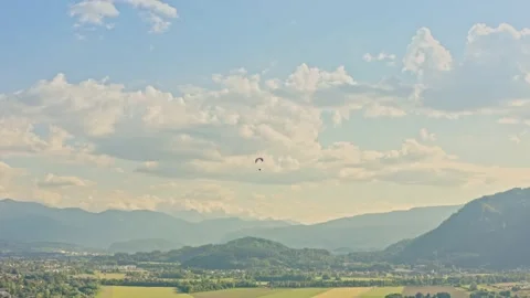 Paragliding Over Mountains and Clouds Video stock 234750626