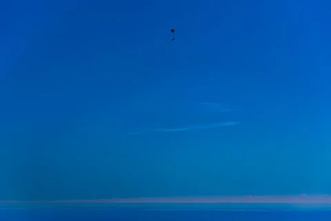 Paragliding over the plain one Stock Photos
