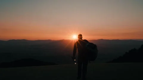 Paragliding pilot setting up at the start at sunrise. Paraglider getting 動画素材 269138864