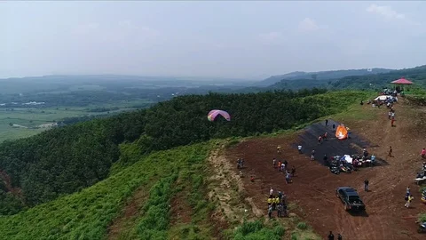 Paragliding players when in action Stock Footage 114703575