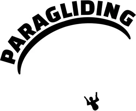 Paragliding with silhouette Ilustración de archivo
