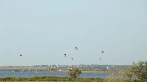 Paragliding in the sky Video stock 11864494