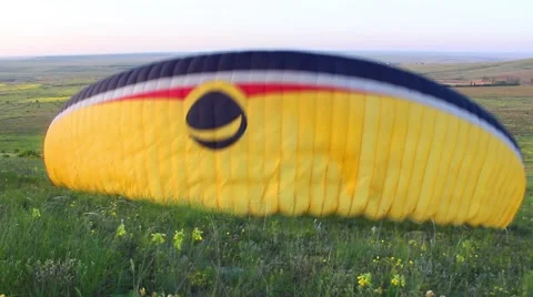 Paragliding start Stock Footage 52132975