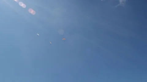 Paragliding in sunny day. Video stock 79259182