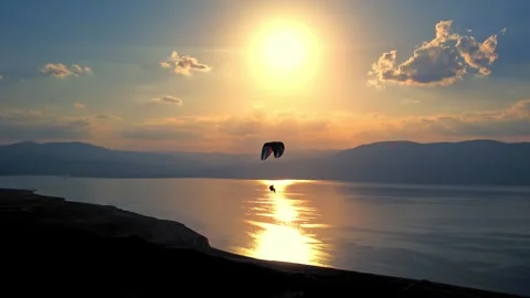 Paragliding at Sunset Stock Footage 310751959