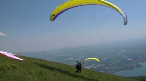 Paragliding take off 07 스톡 동영상 488548