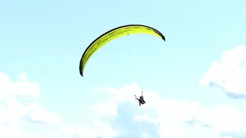 Paragliding in tandem with an instructor. Stock Footage 246709792