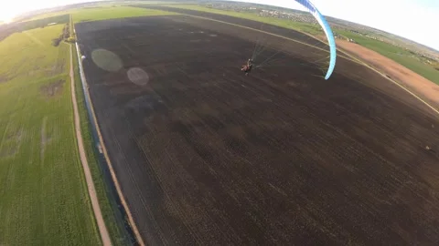 Paragliding in tandem, shooting with an FPV drone, paragliding Stock Footage 242523409