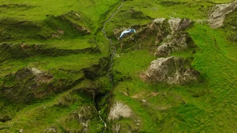 Paragliding Through The cliffs of Keel Beach, Achill Island, Ireland Video stock 262337416