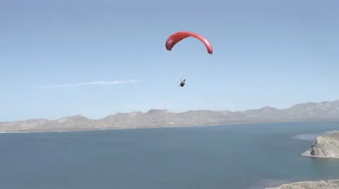 Paragliding through the sky 스톡 동영상 22102880