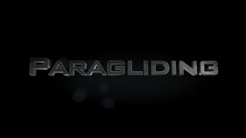 Paragliding title 3D metal text on black alpha channel background Vídeos de archivo 301264795