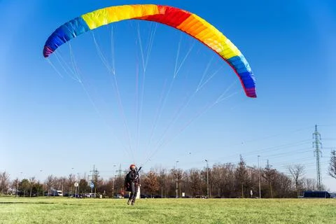 Paragliding training Foto stock