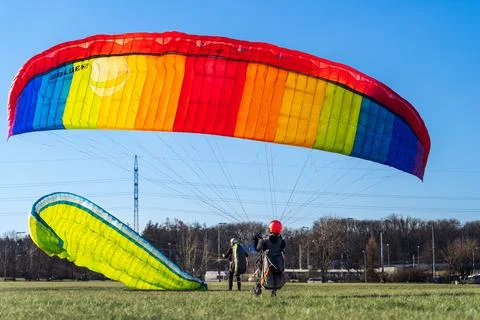 Paragliding training Foto stock