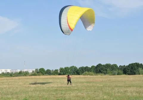 Paragliding training Stock Photos