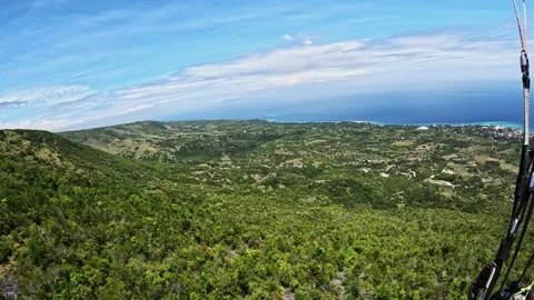 Paragliding on a tropical island Stockbeeldmateriaal 242623968