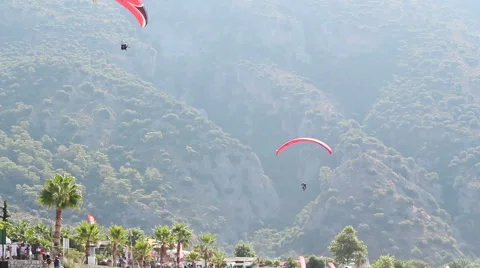 Paragliding In Turkey 4 Stock Footage 42142519