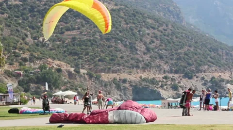 Paragliding In Turkey 9 Stock Footage 42142596