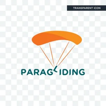 Paragliding vector icon isolated on transparent background, paragliding logo  Ilustración de archivo