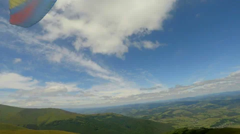 Paragliding view over mountains Stock Footage 65385565
