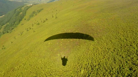 Paragliding view over mountains Stock Footage 65386047