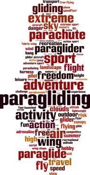 Paragliding word cloud Stock Illustration