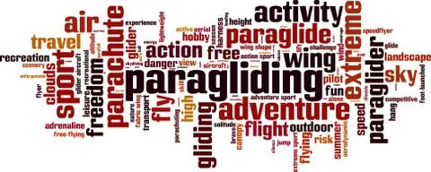 Paragliding word cloud Stock Illustration