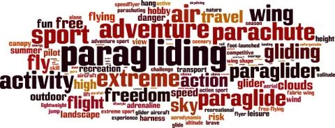 Paragliding word cloud Stock Illustration