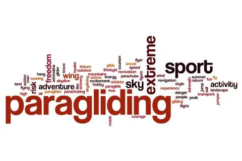 Paragliding word cloud Stock Illustration
