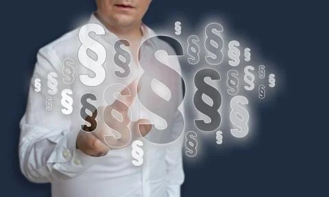Paragraph are selected by man 스톡 사진