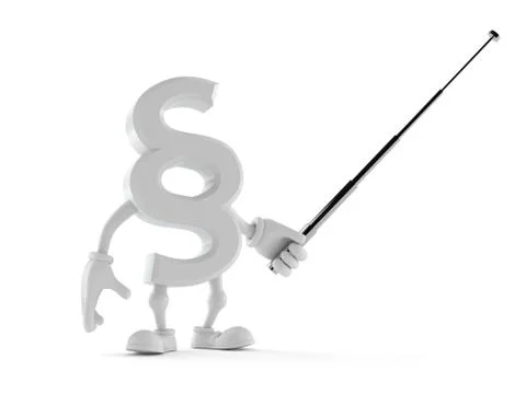 Paragraph character aiming with pointer stick Illustrazione stock