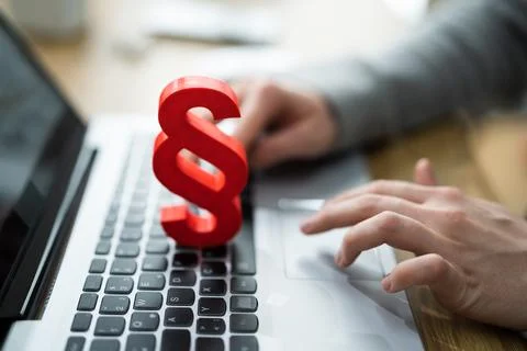 Paragraph Court Law Tech On Computer. Legal Foto stock