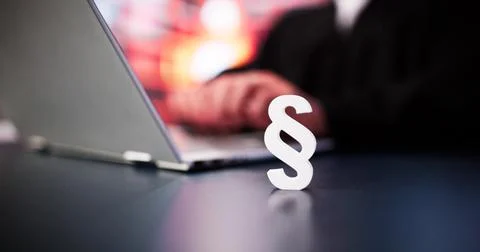 Paragraph Court Law Tech On Computer. Legal And Law Stock Photos