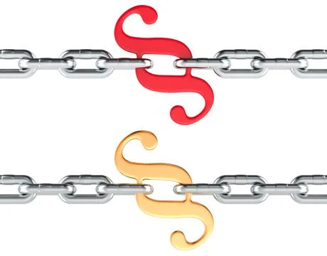Paragraph with link of chain. Stability and protection in legislation, conc.. Stock Illustration