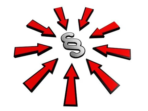 Paragraph sign with arrows. Stock Illustration