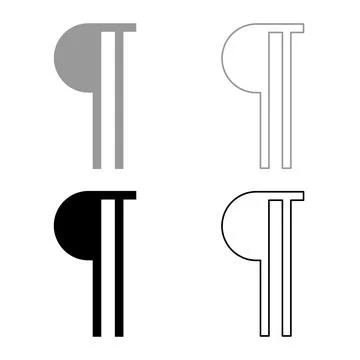 Paragraph sign Editable pilcrow text symbol typing element set icon grey bl.. Stock Illustration