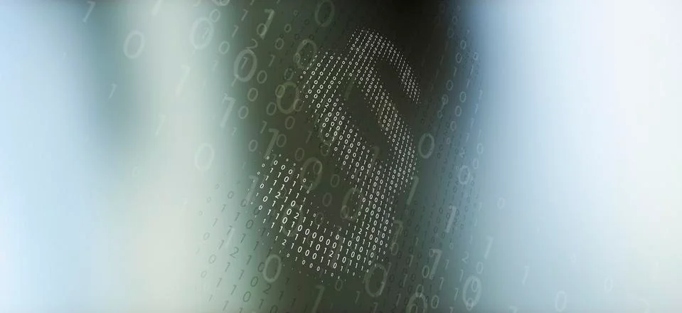 Paragraph sign made from binary code over abstract background Stock Illustration