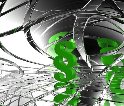 Paragraph symbol in abstract space - 3d illustration Stock Illustration