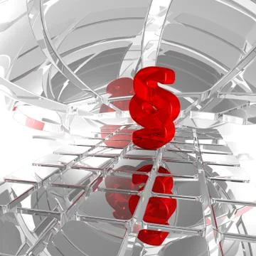 Paragraph symbol in abstract space - 3d illustration Stock Illustration