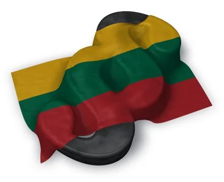 Paragraph symbol and flag of Lithuania - 3d rendering Stock Illustration