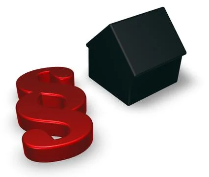 Paragraph symbol and house model - 3d rendering Stock Illustration
