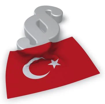 Paragraph symbol and turkey flag - 3d rendering Stock-Illustration