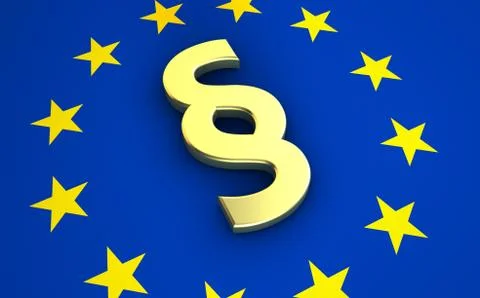 Paragraph Symbol On EU Flag Stock Illustration