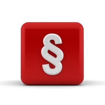 Paragraph symbol on red cube Stock Illustration