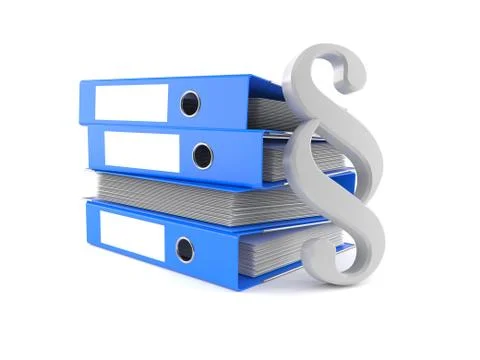 Paragraph symbol with stack of ring binders Stockillustratie