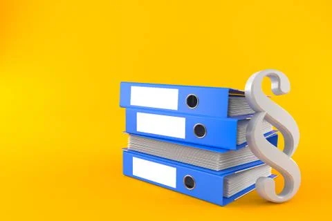 Paragraph symbol with stack of ring binders Stockillustratie