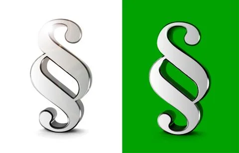 Paragraph symbols 3d vector illustration on white and green background Stock Illustration