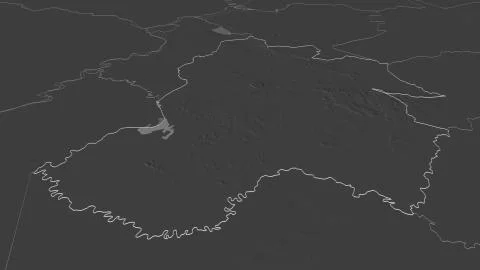 Paraguar, Paraguay. Bilevel elevation map with surface waters イラスト素材