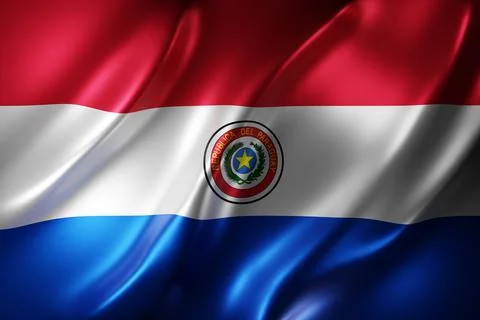 Paraguay 3d flag Stock-Illustration