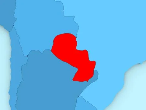 Paraguay on 3D map イラスト素材