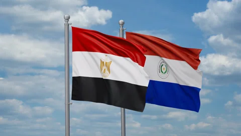 Paraguay and Egypt two flags Stock-Footage 268849853